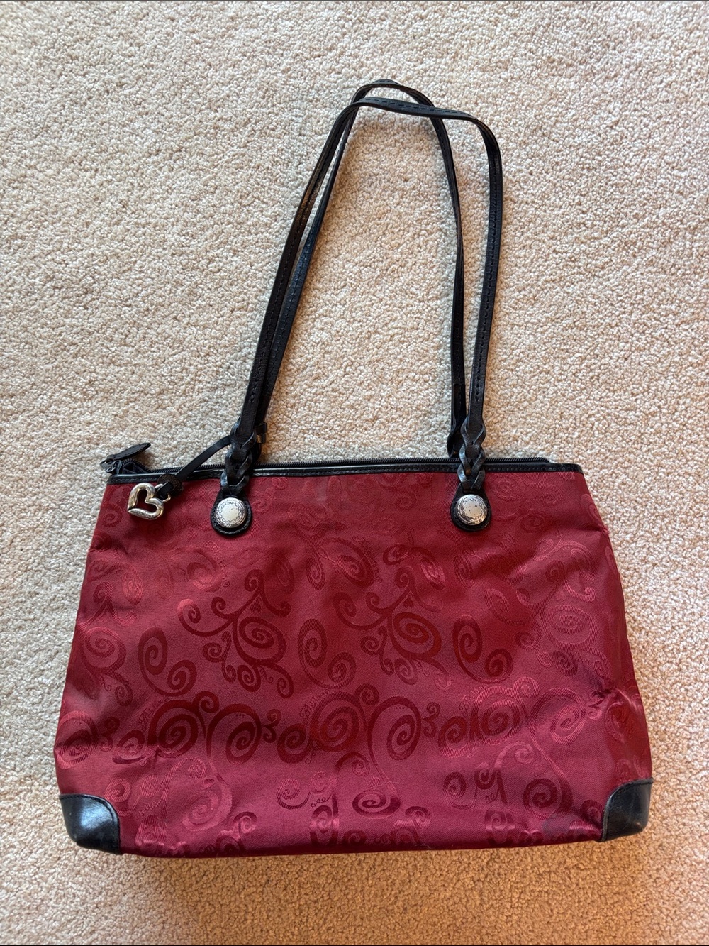 Brighton Classic Red Tote Bag with Black Trim